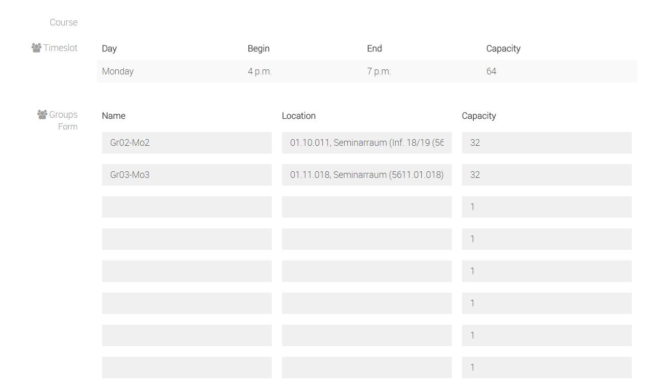 edit timeslot